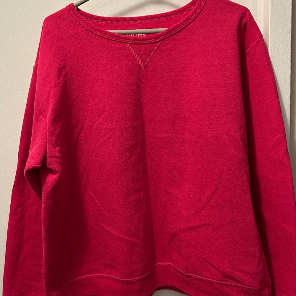 Hanes Pink Crew Neck Sweater Soft Cotton Blend